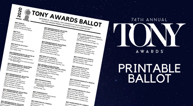 Download BroadwayWorld's Printable Ballot for the Tony Awards Image