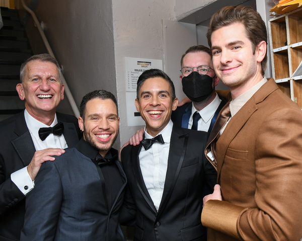 Tom Kirdahy, Robin de Jesus, Matthew López, Hunter Arnold, and Andrew Garfield  Photo