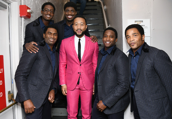 John Legend (C) and  the cast of 