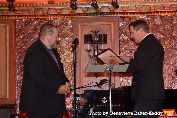 Jeff Carney (The New York Pops Principal Bass) accepting Award on behalf of TNYP Orch Photo