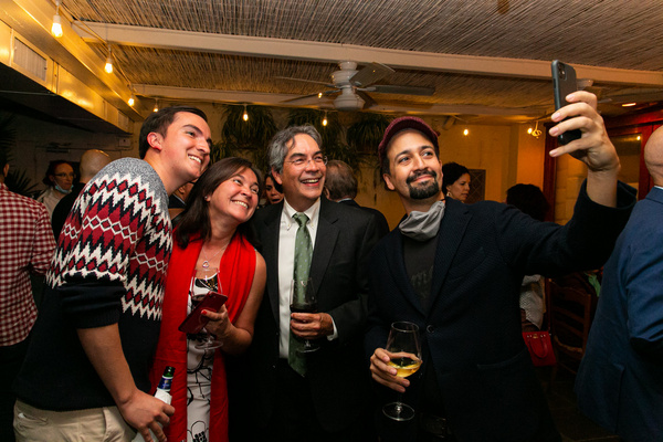 Photo 4: Board member Francisco Mart nez with his wife and son and Lin-Manuel Miranda Photo