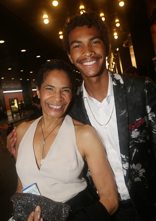 NEW YORK, NEW YORK - OCTOBER 10:  Allyson Tucker-Mitchell and son Ellington Mitchell pose at the opening night of the new play 'Chicken & Biscuits' on Broadway at The Circle in the Square Theatre on October 10, 2021 in New York City. (Photo by Bruce Glikas/WireImage) at 