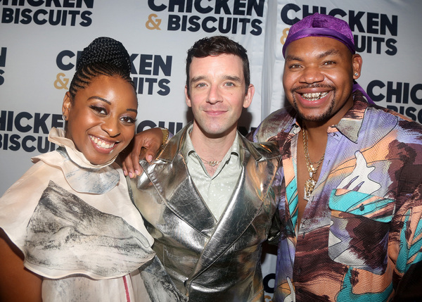 NEW YORK, NEW YORK - OCTOBER 10: (L-R) Ebony Marshall-Oliver, Michael Urie and Devere Photo