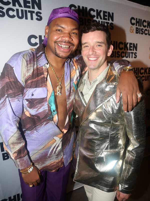 NEW YORK, NEW YORK - OCTOBER 10: Devere Rogers and Michael Urie  Photo