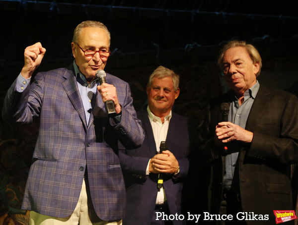 New York Senator Chuck Schumer, Sir Cameron Mackintosh and Lord Andrew Lloyd Webber Photo