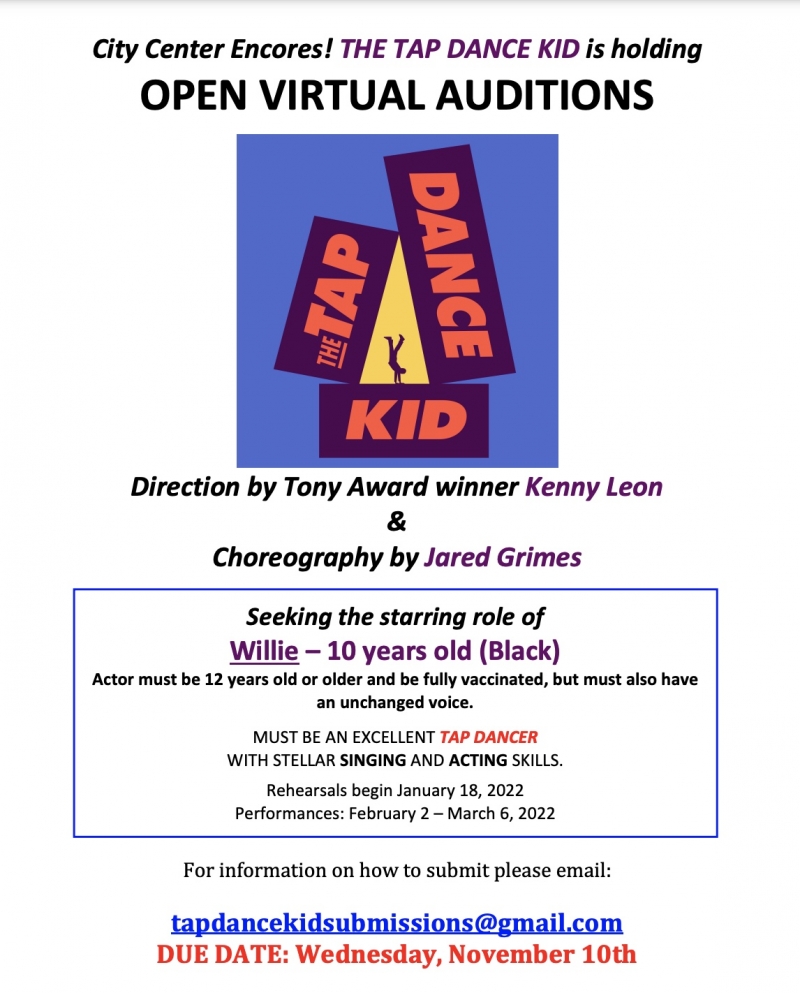 Encores! Is Holding Open Auditions for THE TAP DANCE KID 