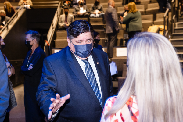 Photos: Governor JB Pritzker and Mayor Lori Lightfoot at Liz and Eric Lefkofsky Arts and Education Center  Image