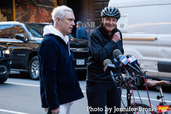 Photos: Senator Chuck Schumer Joins David Byrne for a Bike Ride to AMERICAN UTOPIA Image