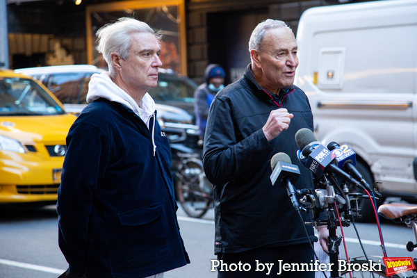 Photos: Senator Chuck Schumer Joins David Byrne for a Bike Ride to AMERICAN UTOPIA Image