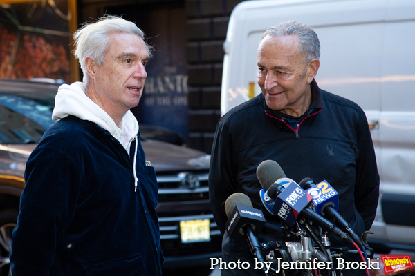 Photos: Senator Chuck Schumer Joins David Byrne for a Bike Ride to AMERICAN UTOPIA Image