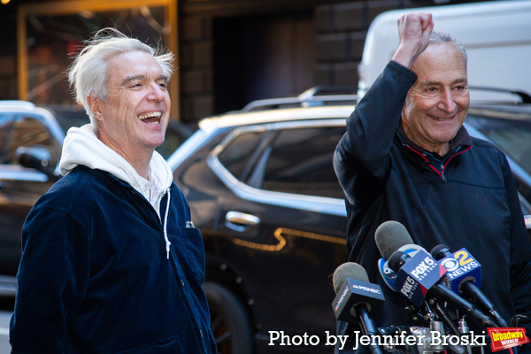 Photos: Senator Chuck Schumer Joins David Byrne for a Bike Ride to AMERICAN UTOPIA Image