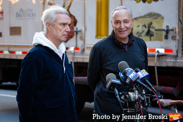 Photos: Senator Chuck Schumer Joins David Byrne for a Bike Ride to AMERICAN UTOPIA Image