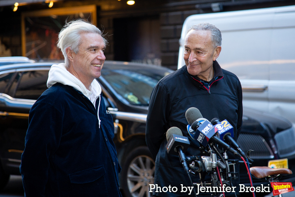 Photos: Senator Chuck Schumer Joins David Byrne for a Bike Ride to AMERICAN UTOPIA Image