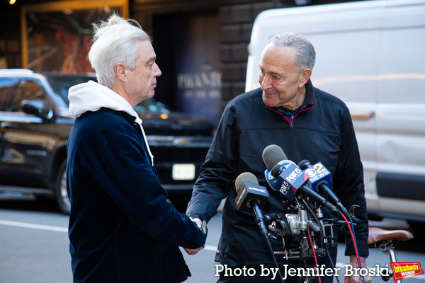 Photos: Senator Chuck Schumer Joins David Byrne for a Bike Ride to AMERICAN UTOPIA Image