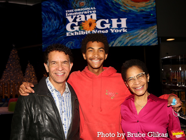 Brian Stokes Mitchell, Ellington Mitchell and Allyson Tucker Mitchell  at 