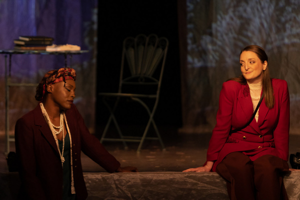 Lauren E King (Miss Prism) and Carmen Nikae (Chasuble).    Photo by Adam Smith Jr. Photo