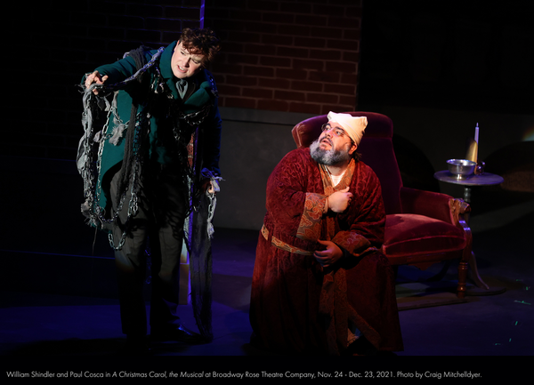 William Shindler and Paul Cosca in ?A Christmas Carol, the Musical? at Broadway Rose  Photo