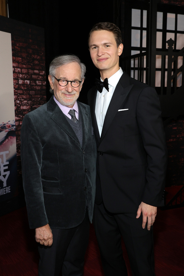 NEW YORK, NEW YORK - NOVEMBER 29: Steven Spielberg (L) and 	Ansel Elgort attend the N Photo