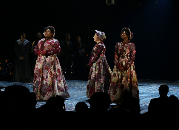 From left, cast members Alex Newell, Kate Burton and Glory Yepassis-Zembrou at the cu Photo