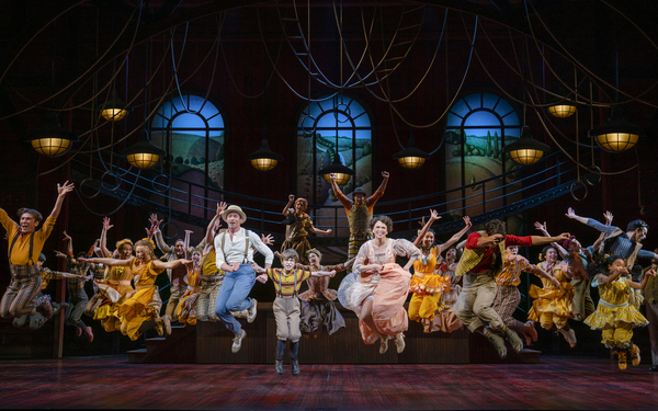 Hugh Jackman, Sutton Foster, and the cast of The Music Man Photo