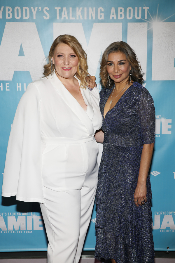 From left, cast members Melissa Jacques and Shobna Gulati arrive before the North Ame Photo