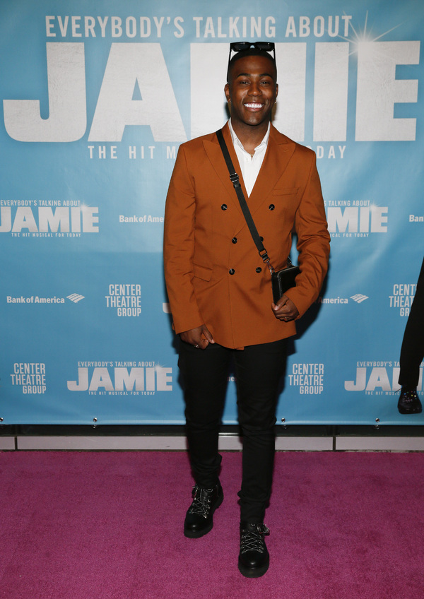 Cast member Simeon Beckett arrives before the North American premiere of the West End Photo