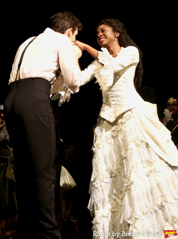 John Riddle as "Raoul" and Emilie Kouatchou as "Christine Daae" Photo