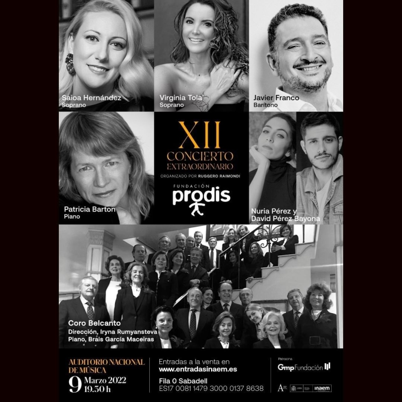 La Fundación Prodis celebra una gala solidaria esta noche en el Auditorio Nacional de Música 
