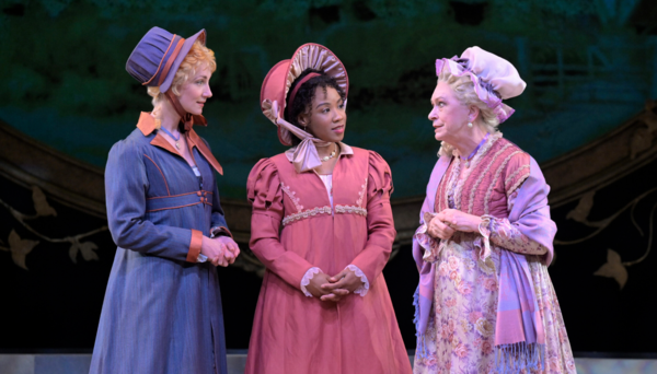 Elinor (Sharon Rietkerk) and Marianne (Antoinette Comer) receive advice from Mrs. Jen Photo