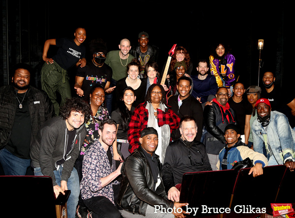 Craig Robinson and Whoopi Goldberg pose with The Cast of MJ Photo