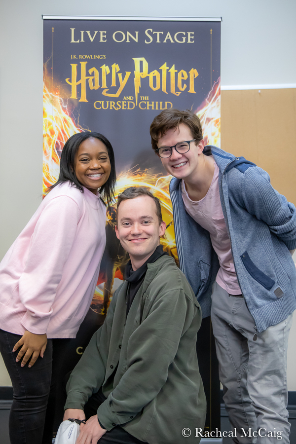 Hailey Lewis (Rose Granger-Weasley), Luke Kimball (Albus Potter), and Thomas  Mitchell Barnet (Scorpius Malfoy). Photo (2022-04-04)