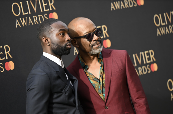 Lennie James and Paapa Essiedu on the Green Carpet at the Olivier Awards. 
Photo Cred Photo