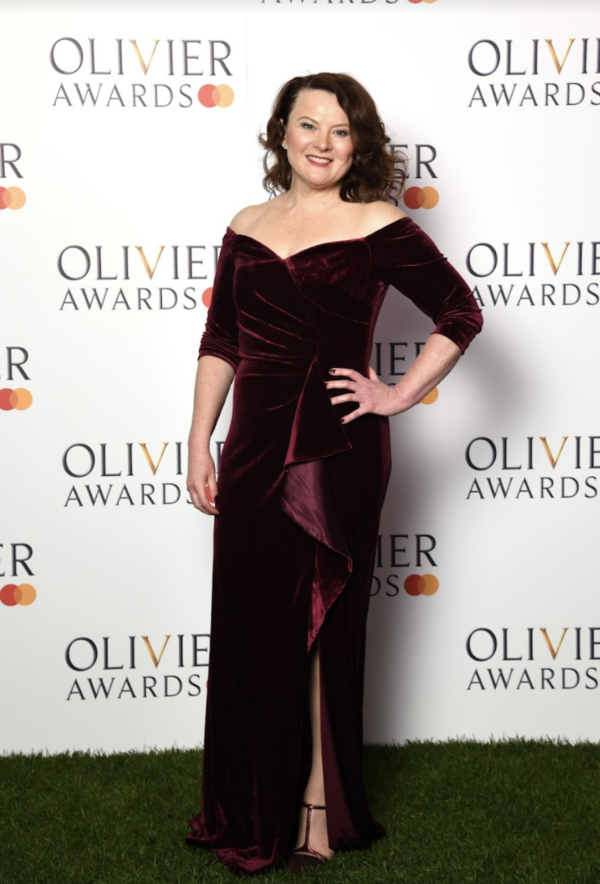Monica Dolan on the Green Carpet at the Olivier Awards. 
Photo Credits: Gareth Catter Photo