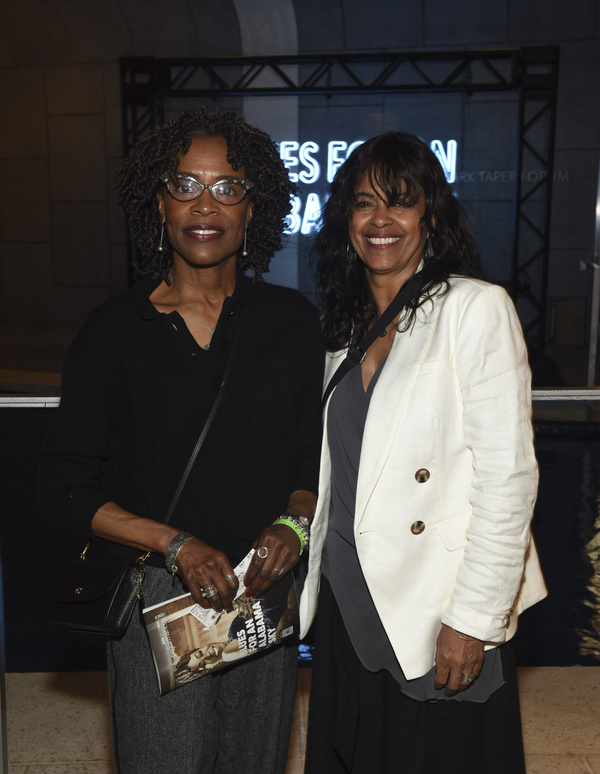 From left, playwright Charlayne Woodard and Sondra Soistt arrive for the opening nigh Photo