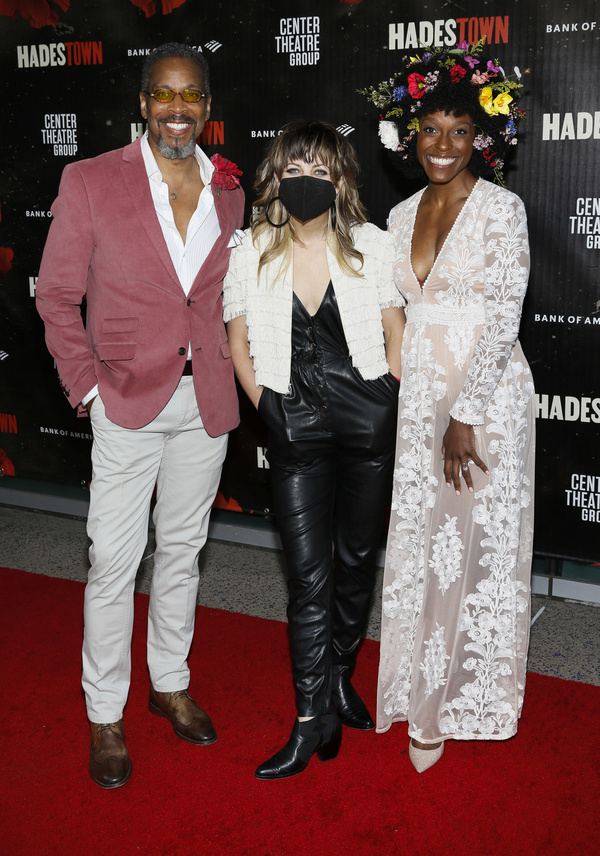 From left, cast member Kevyn Morrow, writer and composer Ana s Mitchell and cast memb Photo