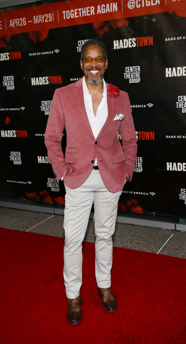 Cast member Kevyn Morrow arrives for the opening night performance of ?Hadestown? at  Photo