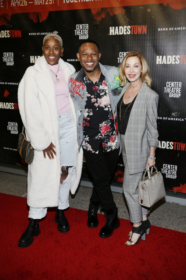 From left, actors Jerrie Johnson, Larry Powell and Sharon Lawrence arrive for the ope Photo