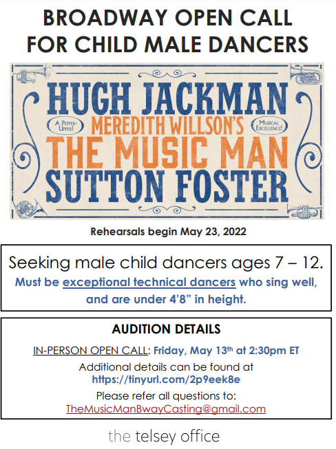 THE MUSIC MAN to Hold Open Call for Understudy for Winthrop/Child Male Dancer Image