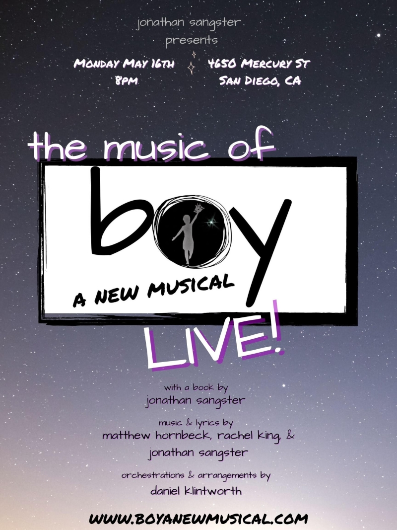 Interview: Jonathan Sangster Talks Creating BOY: A NEW MUSICAL and its Concert Fundraiser at SDMT  Stage 
