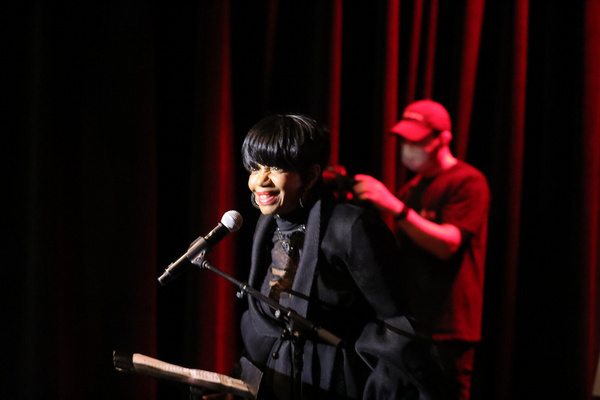 Melba Moore introduces Unscripted Live at the Apollo Theater Soundstage. Photo by DwS Photo