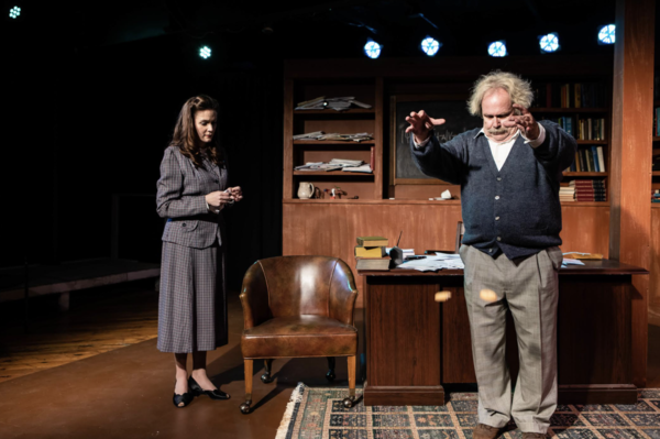 (LtoR): Anne Damman and Phil Powers in "Relativity" by Mark St. Germain, directed by  Photo