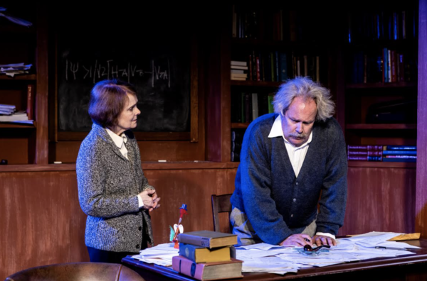  (LtoR): Ellen Finch and Phil Powers in "Relativity" by Mark St. Germain, directed by Photo