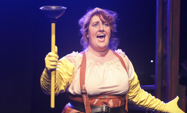 Miss Pennywise (Sarah Gene Dowling) sings "A Privilege to Pee" in New Line Theatre's  Photo