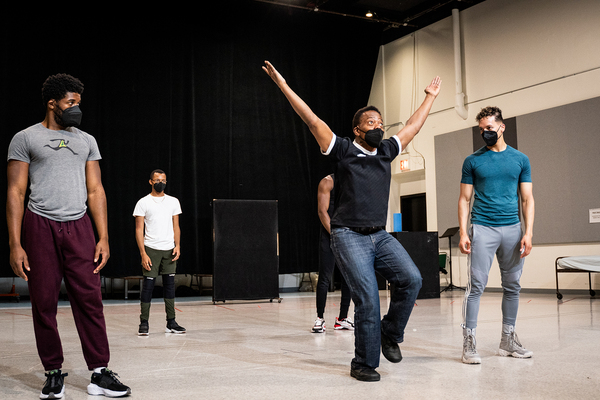 Choreographer Byron Easley and cast members (left to right) Gilbert Domally, Richard  Photo
