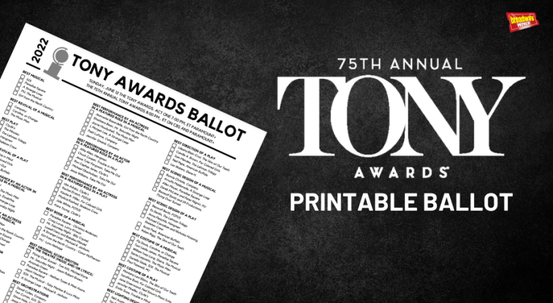 Download BroadwayWorld's Printable Ballot for the Tony Awards Image