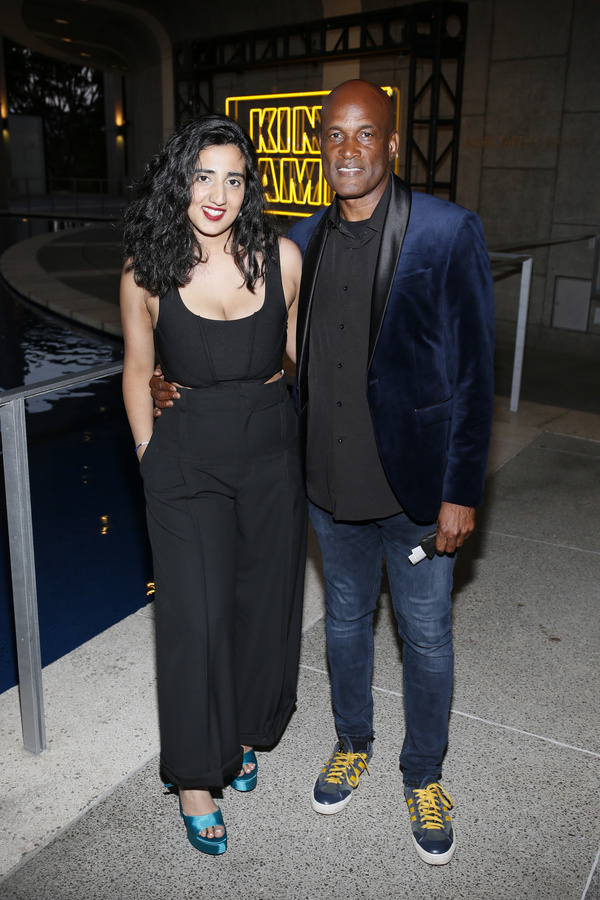 From left, associate director Sophia Nayar and director Kenny Leon arrive before the  Photo