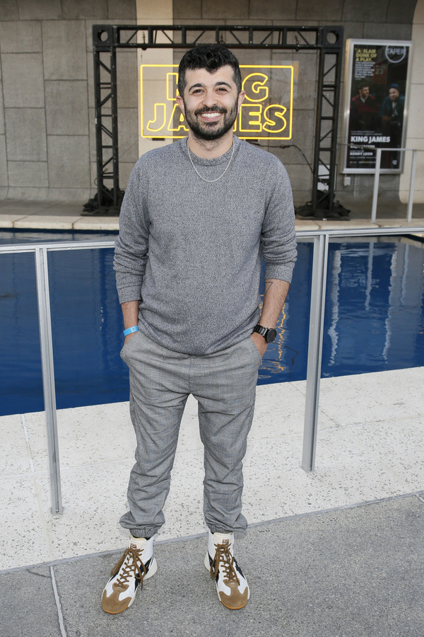 Actor Behzad Dabu arrives before the opening night performance of ?King James? at Cen Photo