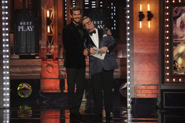 Andrew Garfield and Nathan Lane at THE 75TH ANNUAL TONY AWARDS, live from Radio City  Photo