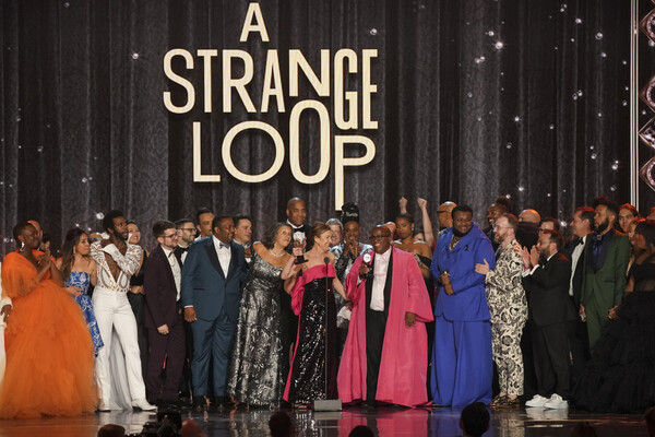 Producer Barbara Whitman and the cast and crew of "A Strange Loop" at THE 75TH ANNUAL Photo