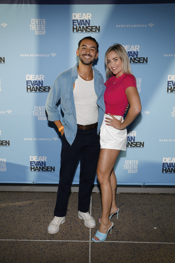 From left, actor Luis Lucas and writer Sarah Rosen arrive for the opening night perfo Photo